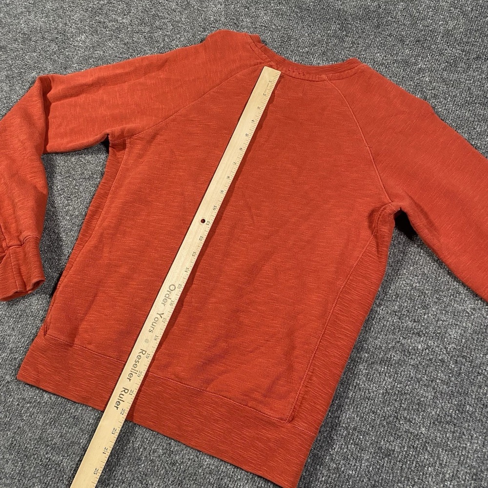 40WEFT Sweatshirt Shirt Top Large Red Cotton Distressed Pocket Mens S Elbow Pads - Picture 6 of 8
